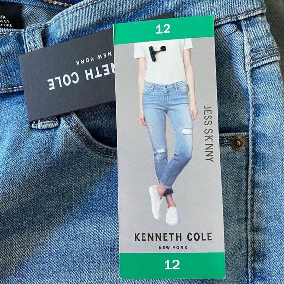 Kenneth‎ Cole sz 12 blue distressed denim jeans NWT - Picture 11 of 11